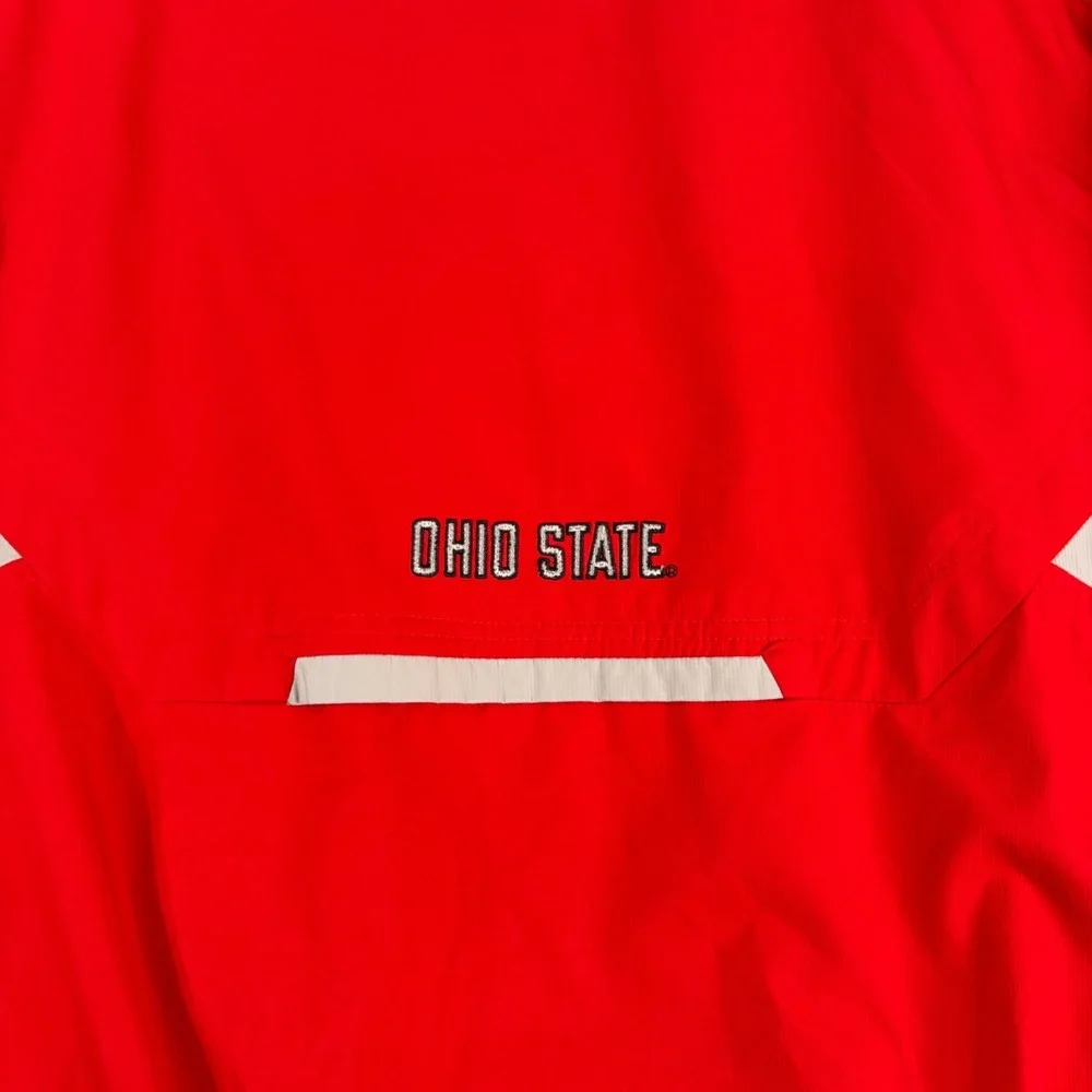 Ohio State Buckeyes Mens Large Nike FitStorm 1/4 Zip Pullover Jacket Red VTG